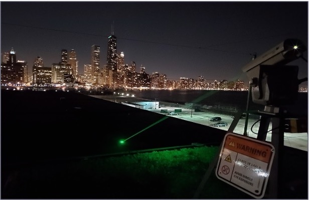 Automated bird laser at night